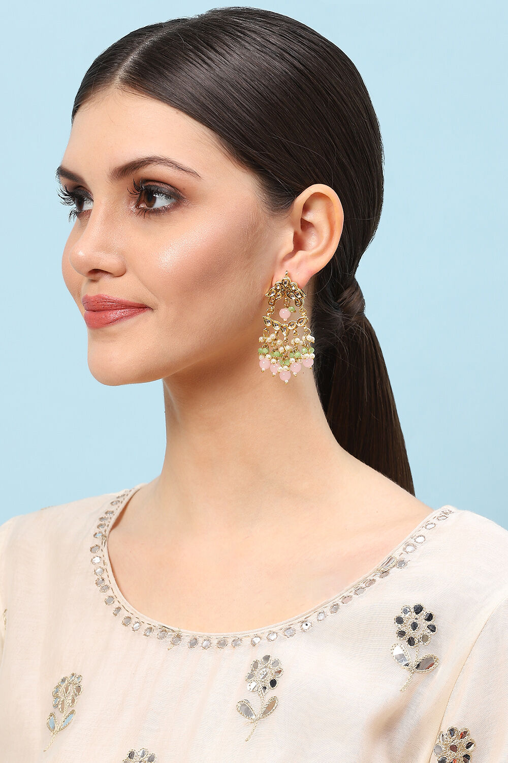 Pink Alloy Earrings image number 3