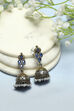 Blue Oxidised Stone Studded Jhumkas image number 0