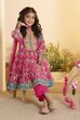 Pink Printed Anarkali Kurta Set