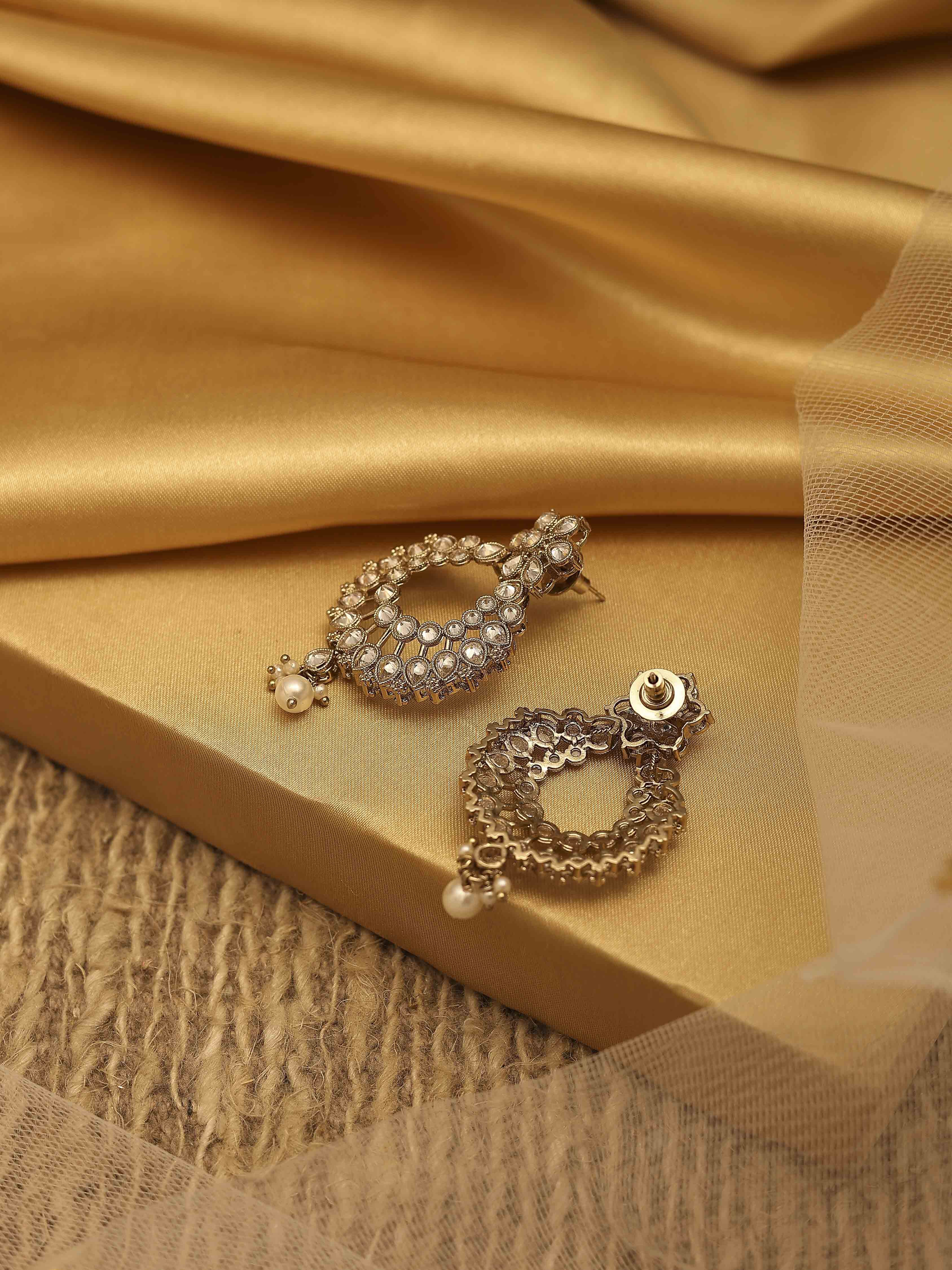 Gold Plated Brass Drop Earrings image number 2