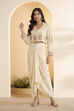 Ivory Viscose Rayon Embroidered Layered Fusion Set image number 6