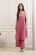Pink Cotton Straight Suit Set image number 6