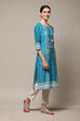 Yellow Cotton Straight Printed Kurta image number 3