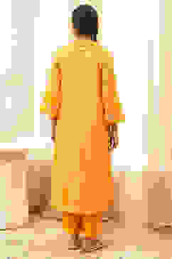 Yellow Bandhani Printed A-Line Suit Set image number 4