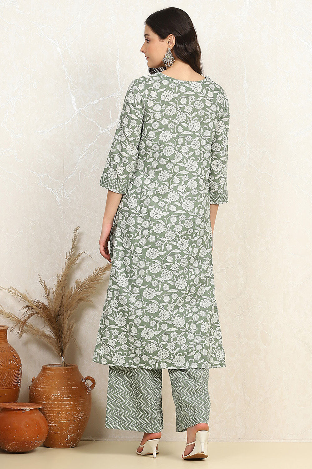 Purple Cotton Screen Printed Unstitched Suit Set image number 5