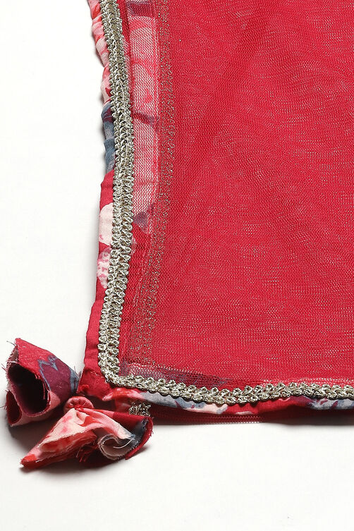 Berry Red Viscose Lehenga Set image number 7