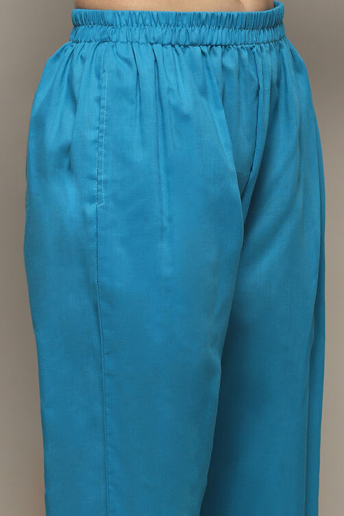 Green Cotton Unstitched Suit set image number 3