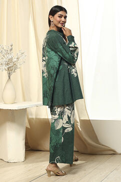 Green Cotton Floral Printed Co-ord Set image number 4