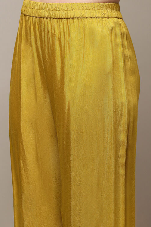 Mustard Muslin Digital Print Unstitched Suit Set image number 3