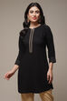 Black Viscose Straight Kurta image number 1