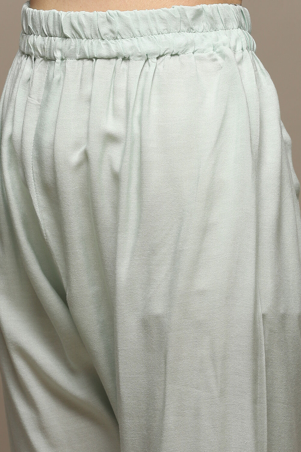 Light Green Muslin Lace Unstitched Suit Set image number 4