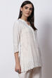 Natural White LIVA Short Solid Kurti image number 3