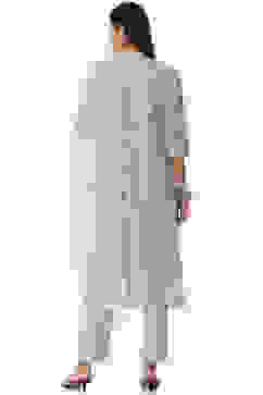 Light Blue Cotton Unstitched Suit Set image number 4