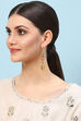 Yellow & Pink Brass Earrings image number 3