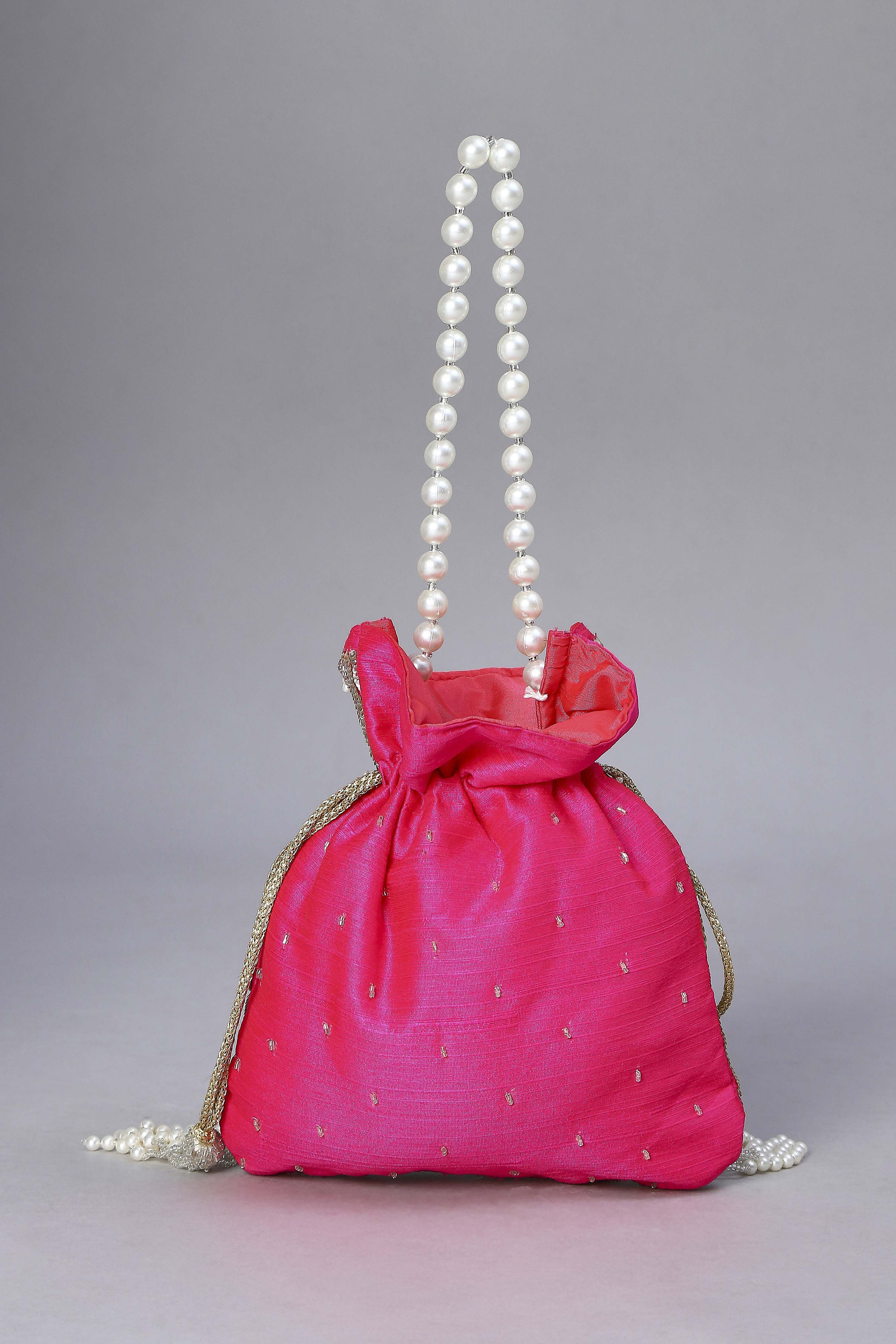 Fuchsia Fabric Potli Bag image number 2