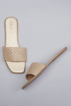 Tan Sequin Embellished Slides image number 2