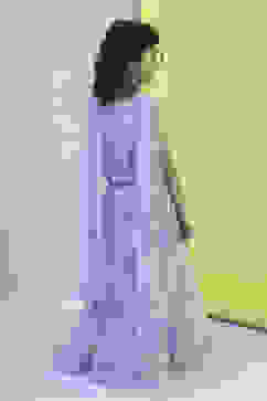 Lilac Embroidered Flared Lehenga Set image number 4