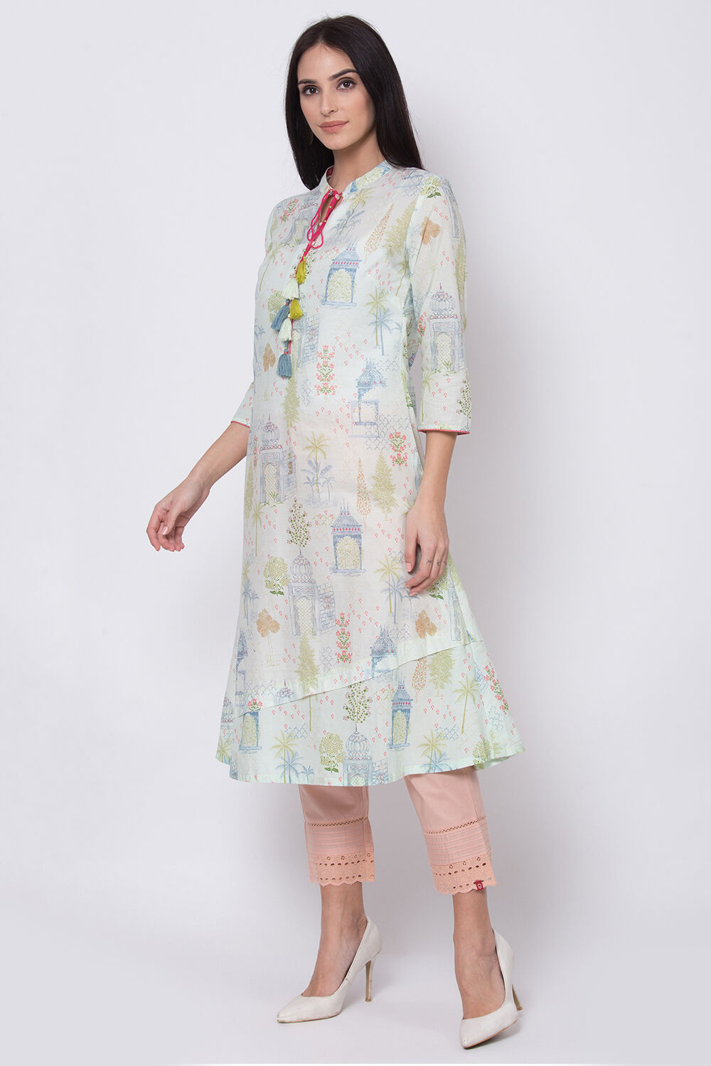 Mint Green A Line Kurta image number 2