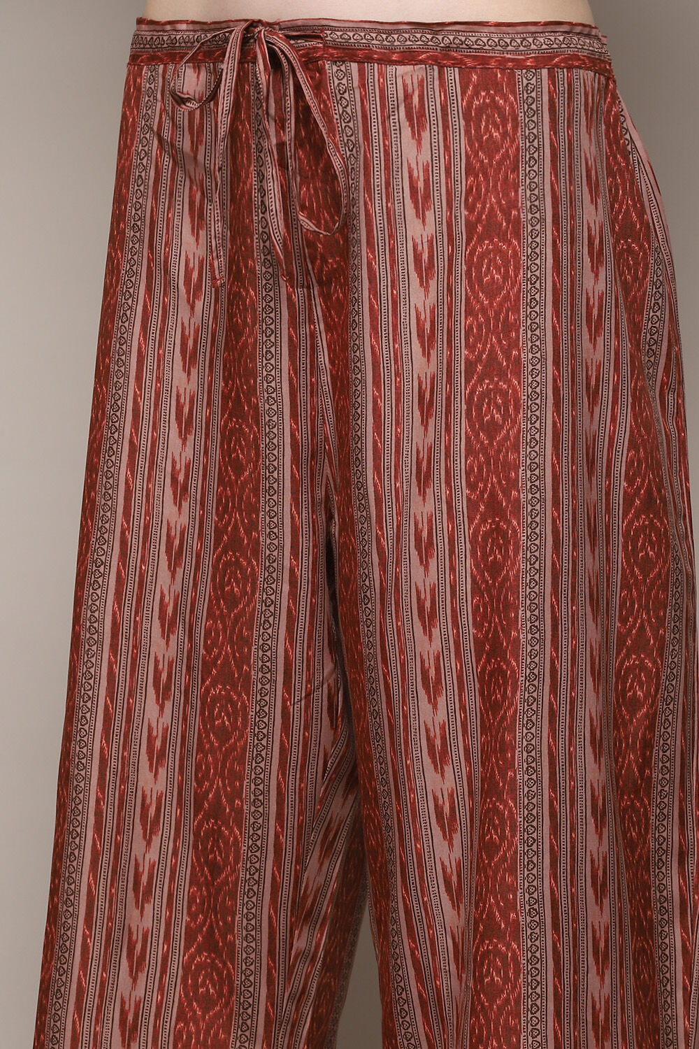 Teracota Poly Chiffon Straight Printed Kurta Palazzo Suit Set image number 2