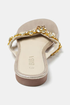 Gold Toned Open Toed Flats image number 2