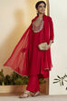Black Viscose Rayon Yoke Design Straight Kurta Set image number 0