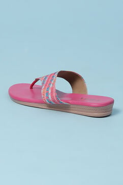 Pink Fabric Thong Sandals image number 4