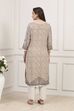 Beige Viscose Straight Kurta image number 3