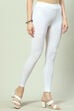 White Cotton Blend Dyed Leggings image number 3