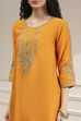 Orange Solid Straight Suit Set image number 1