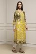 Olive Green LIVA Straight Printed Kurta image number 4