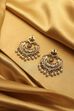 Peach Accent Gold Plated Brass Chandbali image number 2