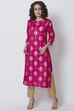 Blue Viscose Straight Printed Kurta image number 0