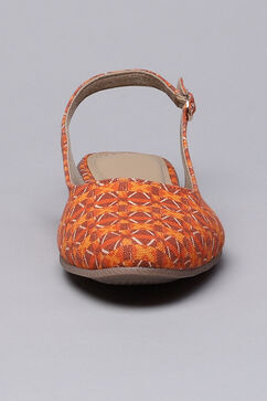 Orange Fabric Formal Sandals image number 5