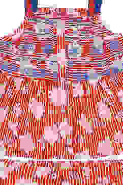 Red Printed Cotton Strappy Top and Flare Pants Set image number 1