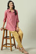 Pink  LIVA Straight Printed Shirt image number 5