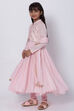 Pastel Pink Cotton Anarkali Kurta Churidar Suit Set image number 2