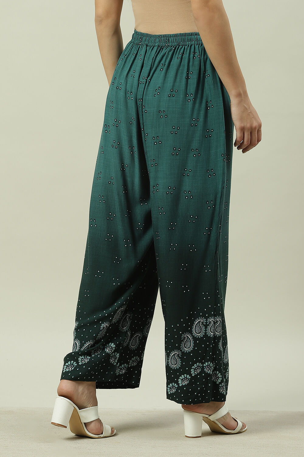 Green Rayon Palazzo image number 4