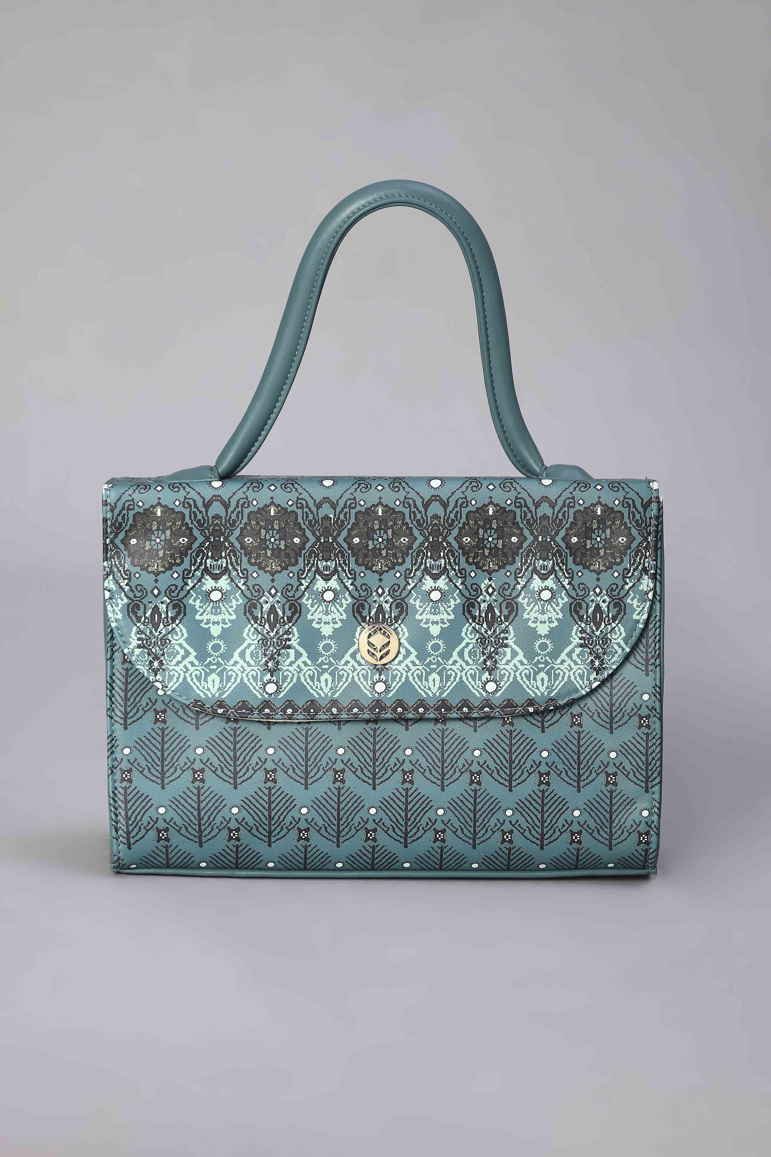 Blue PU Satchel image number 1