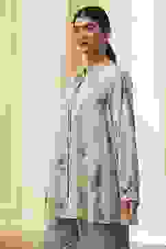 Beige Pure Cotton Shirt-Style A-Line Short Kurta image number 2