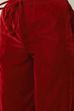 Maroon Velvet Palazzo image number 1