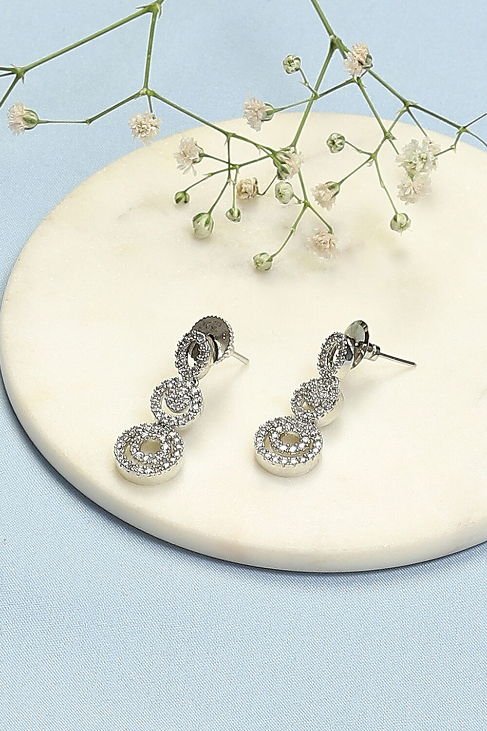 White Brass Earrings image number 0