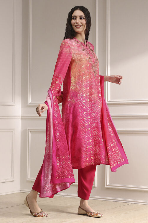 Turquoise Printed Straight Suit Set image number 5