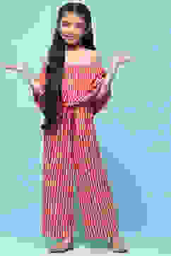 Pink Printed Rayon Jumpsuit image number 5