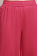 Fuchsia Cotton Embroidered Straight Suit Set image number 2