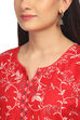 Red Poly Cotton A-Line Printed Kurta image number 1