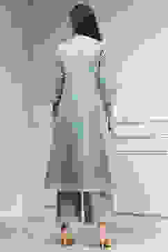 Sea Blue Cotton Silk Embroidered Kalidar Suit Set image number 4