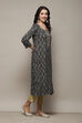 Black Rayon Straight Printed Kurta image number 2