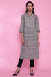 Charcoal Black Cotton Printed Kurta image number 0