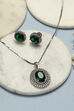 Green Brass Necklace Set image number 4