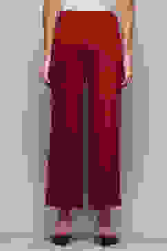 Maroon Viscose Blend Solid Palazzo image number 4